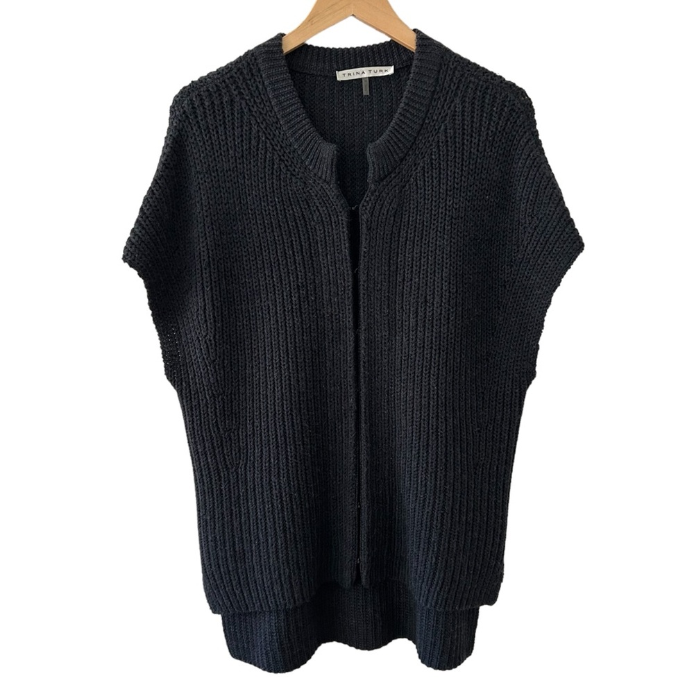 Trina turk knit cap sleeve cardigan womens size medium